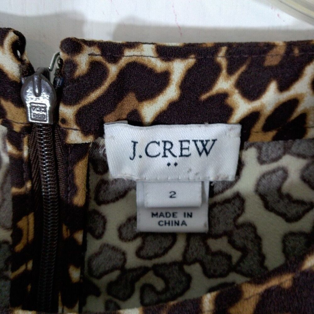 J Crew Factory Womens Size 2 Leopard Print Dress 3/4 Sleeve - Picture 4 of 5